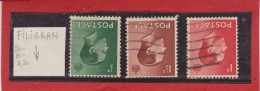 1936 - EDOUARD VIII   Mi No 193z/195z Et Yv No 205a/208a Filigrane Renverse / Serie Complete - Used Stamps