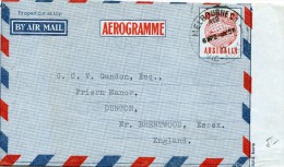 MELBOURNE Australie AEROGRAMME CAD Melbourne Air De 1957 Repiquage Intérieur IAN POTTER Et Co.. ......G - Aérogrammes