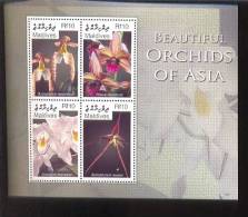 MALDIVES    2931  MINT NEVER HINGED MINI SHEETS OF FLOWERS - ORCHIDS   #  M-527-1   ( - Orquideas