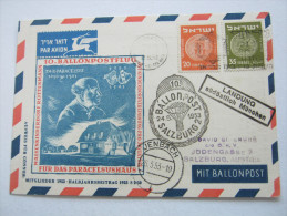 1953, Ballonpostkarte  Österreich  , Zulieferung Aus  Tel Aviv - Lettres & Documents