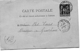 ST PIERRE LES CALAIS Pas De Calais CAD Type 18 Du 16.4.1879 Sur ENTIER POSTAL 10c Sage (cote Carte Seule 40 Euro)   ..G - Andere & Zonder Classificatie