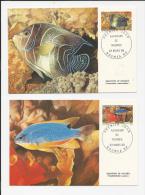 2 CARTES MAXIMUM DE L'AQUARIUMDE  NOUMEA NOUVELLE CALEDONIE  FISH POISSONS  LETTRE  COVER - Covers & Documents