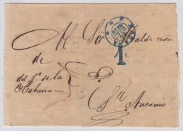 1856-H-26 CUBA ESPAÑA SPAIN. ANTILLAS. ISABEL II. 1856. Ant. Ed.4. ½ Rs FILIGRANA LINEAS CRUZADAS. A CEIBA MOCHA. - Vorphilatelie