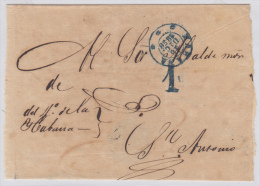 1856-H-26 CUBA ESPAÑA SPAIN. ANTILLAS. ISABEL II. 1856. Ant. Ed.4. ½ Rs FILIGRANA LINEAS CRUZADAS. A CEIBA MOCHA. - Prephilately