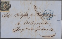 1856-H-28 CUBA ESPAÑA SPAIN. ANTILLAS. ISABEL II. 1856. Ant. Ed.4. ½ Rs. CARTA PRIVADA AL INGENIO LA GABRIELA - Préphilatélie