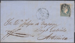 1857-H-138 CUBA ESPAÑA SPAIN. ANTILLAS. ISABEL II. 1857. Ant. Ed.7. ½ Rs. MARCA HABANA EN NEGRO. INGENIO LA GABRI - Préphilatélie