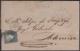 1857-H-141 CUBA ESPAÑA SPAIN. ANTILLAS. ISABEL II. 1857. Ant. Ed.7. ½ Rs. “CORRFOS”. 1860. PARRILLA D - Prephilately