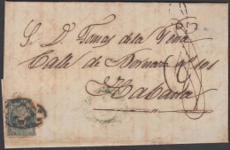 1857-H-148 CUBA ESPAÑA SPAIN. ANTILLAS. ISABEL II. 1856. Ant. Ed.4. ½ Rs. LINEAS CRUZADAS. - Préphilatélie