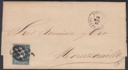 1857-H-158 CUBA ESPAÑA SPAIN. ANTILLAS. ISABEL II. 1857. Ant. Ed.7. ½ Rs. MARCA POSTAL BAYAMO. 1861. - Préphilatélie