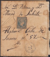 1857-H-169 CUBA ESPAÑA SPAIN. ANTILLAS. ISABEL II. 1857. Ant. Ed.7. ½ Rs. MADRUGA. TERCER MOLDE. - Préphilatélie