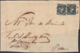 1857-H-173 CUBA ESPAÑA SPAIN. ANTILLAS. ISABEL II. 1856. Ant. Ed.4. ½ Rs VERDE. FILIGRANA LINEAS CRUZADAS. &ldquo - Vorphilatelie