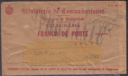 TELEG-9 CUBA. TELEGRAPH. SOBRE DE TELEGRAMA. TELEGRAM. CIRCA 1961. TIPO IX. URGENTE. CON MODELO. - Telegraafzegels