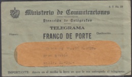 TELEG-11 CUBA. TELEGRAFO DE ESTADO. TELEGRAPH. SOBRE DE TELEGRAMA. TELEGRAM. 1955. TIPO X. CON MODELO. - Telegraafzegels