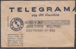 TELEG-20 CUBA. ALL AMERICA CABLE. TELEGRAPH. TELEGRAMA. TELEGRAM. 1946. CON CONTENIDO. TIPO XVI. - Telegraafzegels