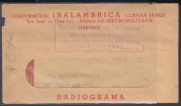 TELEG-21 CUBA. CORPORACION INALAMBRICA. TELEGRAPH. TELEGRAMA. TELEGRAM. 1955. CON CONTENIDO. TIPO XV. - Télégraphes