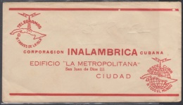 TELEG-24 CUBA. CORPORACION INALAMBRICA. TELEGRAPH. TELEGRAMA. TELEGRAM. 1955. CON CONTENIDO. TIPO XVII. - Telegraafzegels
