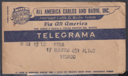 TELEG-28 CUBA. ALL AMERICA CABLE. TELEGRAPH. TELEGRAMA. TELEGRAM. 1949. CON CONTENIDO. TIPO XIX. - Telegrafo