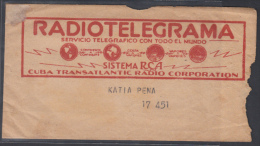 TELEG-31 CUBA TRANSATLANTIC RADIO Co. RADIOTELEGRAMA. TELEGRAPH. TELEGRAM. 1946. CON CONTENIDO. TIPO XX. - Telegraphenmarken
