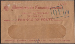 TELEG-34 CUBA. TELEGRAFO DE ESTADO. TELEGRAPH. SOBRE DE TELEGRAMA OFICIAL. TELEGRAM. CIRCA 1950. TIPO XXII. - Telegraafzegels