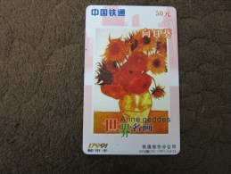 Prepaid Phonecard,Sunflower By Vincent Van Gogh,used - Chine