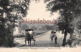 78 - VERNOUILLET - VERNEUIL - Descente De La Gare  - Attelage, Voiture Vente Ambulante - Dos Vierge  - 2 Scans - Vernouillet