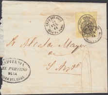 1858-H-77 CUBA ESPAÑA SPAIN. ANTILLAS. ISABEL II. 1858. Ed.6. ½ Oz. CARTA CORREO OFICIAL. MARCA FECHADOR CEIBA DE - Prephilately