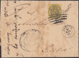 1858-H-80 CUBA ESPAÑA SPAIN. ANTILLAS. ISABEL II. 1858. Ed.6. ½ Oz. CARTA CORREO OFICIAL. MARCA FECHADOR HABANA. - Prephilately