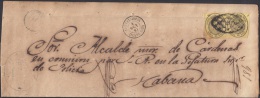 1858-H-86 CUBA ESPAÑA SPAIN. ANTILLAS. ISABEL II. 1858. Ed.6. ½ Oz PAREJA. CARTA CORREO OFICIAL. MARCA SAN CRISTO - Préphilatélie