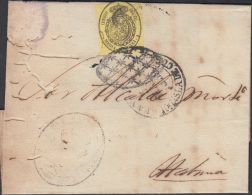 1858-H-88 CUBA ESPAÑA SPAIN. ANTILLAS. ISABEL II. 1858. Ed.6. ½ Oz. 1859. CORREO OFICIAL. MARCA BAEZA GUANAJAY ST - Prephilately