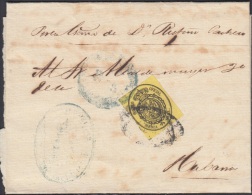 1858-H-90 CUBA ESPAÑA SPAIN. ANTILLAS. ISABEL II. 1858. Ed.6. ½ Oz. 28 FEB 1858. PRIMEROS MESES DE USO. CORREO OF - Vorphilatelie