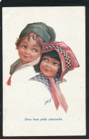 ENFANTS - Jolie Carte Fantaisie Portrait Enfants Deux Bons Petits Diables "Deux Bons Petits Camarades " Signée A. WUYTS - Wuyts