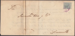 1884-H-6 CUBA ESPAÑA SPAIN. ANTILLAS. ALFONSO XII. 1884. Ed.62. 1c FACTURA EN UNA. ENVUELTA. TARIFA DE IMPRESOS. - Prefilatelia