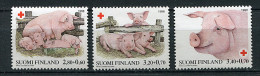 (cl 21 - P49) Finlande ** N° 1393 à 1395 (ref. Michel Au Dos)- Croix-Rouge Finlandaise.  Truie, Porcelets, Verrat - - Neufs