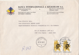 FM10780- BIATHLON, SKI AND SHOOTING, STAMPS ON COVER, ROMANIAN PRESIDENCY OFFICE HEADER, 1998, ROMANIA - Covers & Documents