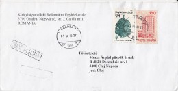 FM10784- TREE, HOTEL, STAMPS ON COVER, 1999, ROMANIA - Briefe U. Dokumente