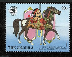 (cl 21 - P57) Gambie ** N° 841 (ref. Michel Au Dos)- Dessins De Walt Disney "Hiawatha - Cheval - - Gambia (1965-...)