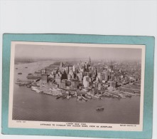 LOWER  NEW  YORK  -  ENTRANCE  TO  HARBOUR AND  HUDSON RIVER . FROM  AN  AEROPLANE  -  BELLE  CARTE  PHOTO  - - Panoramic Views