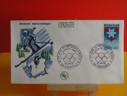 FDC-Jeux Olympiques D´hiver - 38 Grenoble - 22.4.1967 - 1er Jour, Cote 2 € - Winter 1968: Grenoble