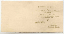 Souvenir Du Baptème De DUBOIS Suzanne  *Verviers * - Naissance & Baptême