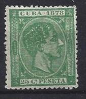 Spain (Cuba)  1878  (*) MNG  25c  (green) - Kuba (1874-1898)