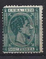 Spain (Cuba)  1878  (*) MNG  50c  (blue-green) - Kuba (1874-1898)