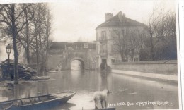 VILLENEUVE-LA-GARENNE JANVIER 1910 CARTE PHOTO QUAI D'ASNIERES - Villeneuve La Garenne