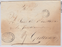 1863-H-13 CUBA ESPAÑA SPAIN. ANTILLAS. ISABEL II. 1863. CORREO OFICIAL. SOBRE CON FECHADOR BAHIA HONDA SIN CENTRO. - Prephilately