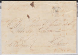 1865-H-7 CUBA ESPAÑA SPAIN. ANTILLAS. ISABEL II. 1865. CORREO OFICIAL. SOBRE CON FECHADOR DE BEJUCAL. NUEVO TIPO. - Préphilatélie