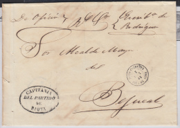 1865-H-8 CUBA ESPAÑA SPAIN. ANTILLAS. ISABEL II. 1865. CORREO OFICIAL. SOBRE CON FECHADOR DE HOYO COLORADO. RARO. - Prephilately