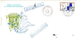 Polaire : Bateaux Aux TAAF. L'Albatros, Tampon Et Signature Du Vaguemestre. 21/06/91 Crozet Sur Timbre 157. - Cartas