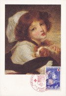 C01-03-02-   FDC MK J0 France Croix-Rouge Jeune Fille Au Petit Chien 11-12-1971 17 Royan - Souvenir Cards - Joint Issues [HK]