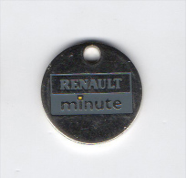 Jeton  De   Caddie  Automobile  Renault  Minute  Verso  RENAULT  MINUTE   MURET - Jetons De Caddies