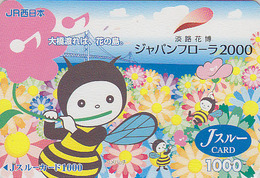 Carte Prépayée Japon - Animal -  Insecte - ABEILLE - BEE Insect Japan Prepaid JR J Card - BIENE - 84 - Abeilles