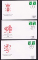 1986  12p  Regional Issues  On 3 Official FDCs - 1981-1990 Decimal Issues